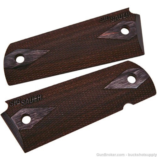 SIG SAUER 1911 Blackwood Checkered Engraved Grips GRIP-1911-BLKWD-img-0