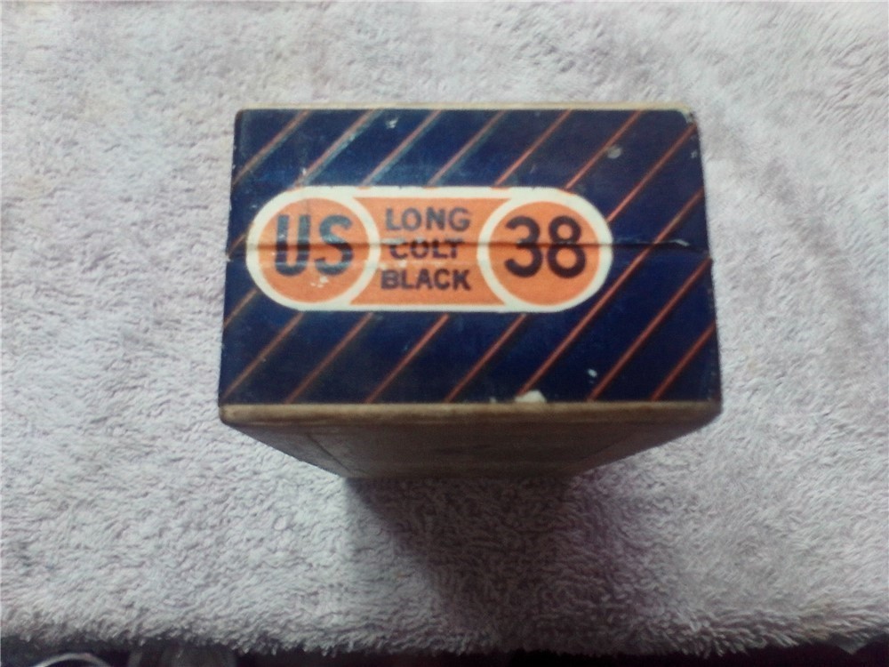 Vintage SEALED box US Cartridge CO. 38 LONG COLT CF REVOLVER CARTRIDGES-img-5