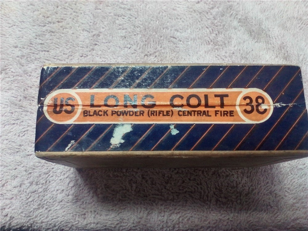 Vintage SEALED box US Cartridge CO. 38 LONG COLT CF REVOLVER CARTRIDGES-img-4