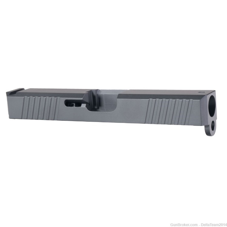Live Free Armory Chamfered Glock 19 Gen 1-3 Stripped Slide - Black Cerakote-img-0