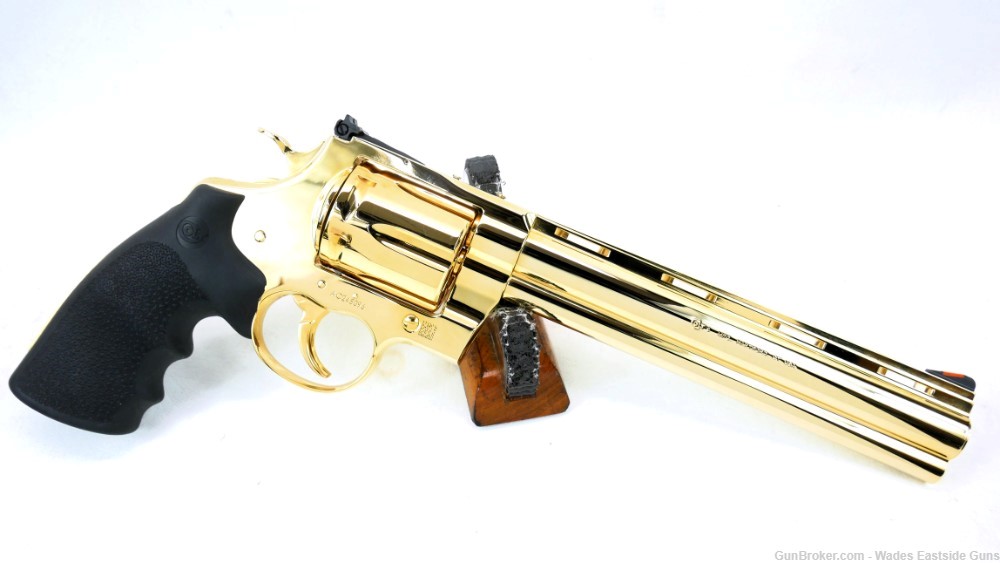 COLT ANACONDA 24K YELLOW GOLD PLATED BY SEATTLE ENGRAVING CENTER 8" .44 MAG-img-3
