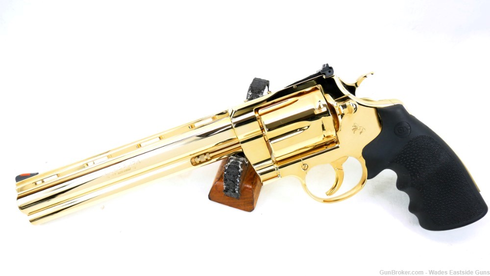 COLT ANACONDA 24K YELLOW GOLD PLATED BY SEATTLE ENGRAVING CENTER 8" .44 MAG-img-0