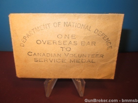 Small paper packet for WW 2 OVERSEAS BAR, Canada-img-0