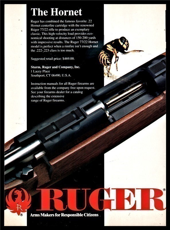 1994 RUGER Model 77/22 Hornet Rifle PRINT AD-img-0