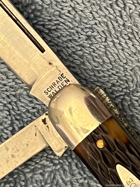 VINTAGE SCHRADE MODEL 863 WHITTLER THREE BLADE POCKET KNIFE-img-4