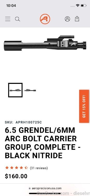 AERO Precision M4E1-T 20" SS 6.5 Grendel RM15 Atlas R-One Handguard w/BCG -img-16