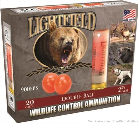 Lightfield Double Ball Wildlife Control 20 Gauge 2.75" - 5 Rounds-img-0