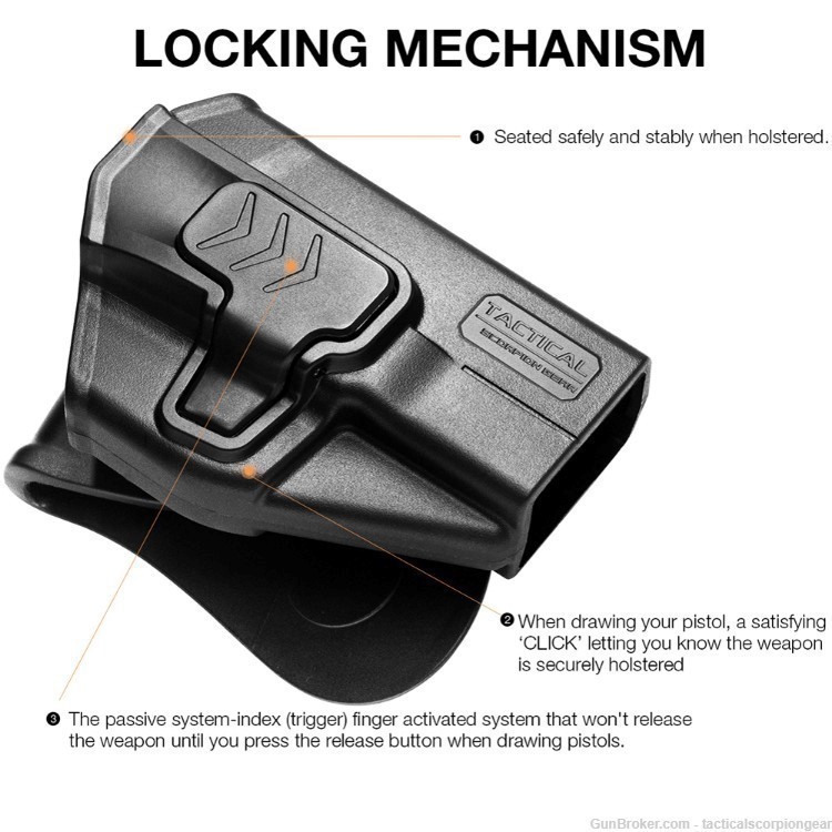 Level II Paddle Holster: Fits EAA Witness Full Size Polymer-img-2