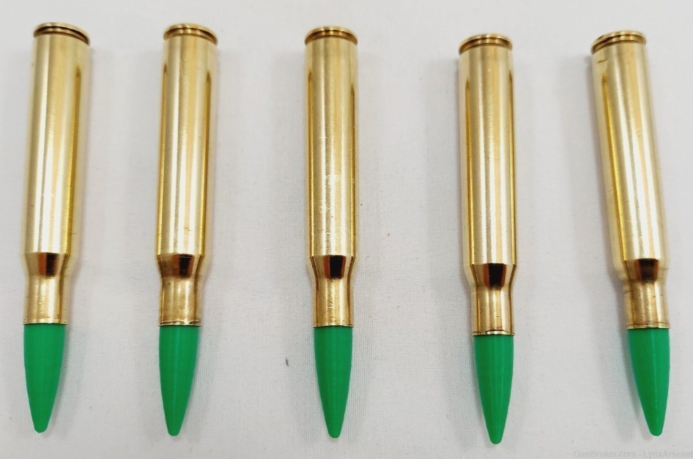 30-06 Springfield Brass Snap caps / Dummy Training Rounds - Set 5 - Green-img-4