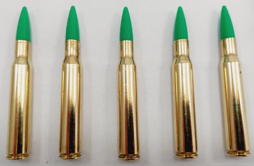 30-06 Springfield Brass Snap caps / Dummy Training Rounds - Set 5 - Green-img-2