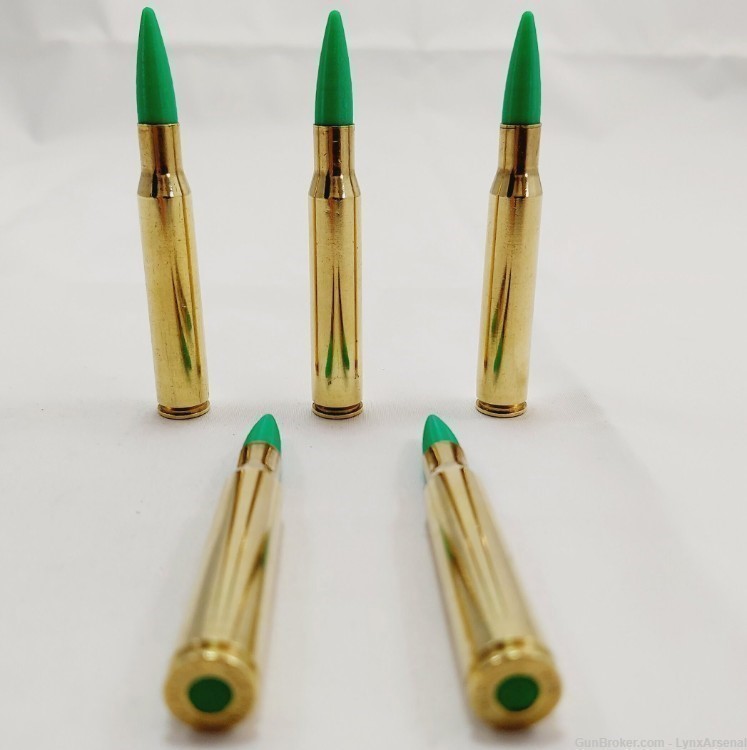 30-06 Springfield Brass Snap caps / Dummy Training Rounds - Set 5 - Green-img-0