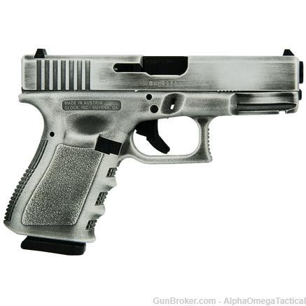 Exclusive White Distressed Glock 19 Gen 3 Austria Handgun 9mm Luger-img-0