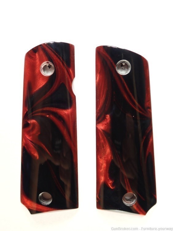 Red & Black Pearl Grips for Browning 1911-22 1911-380 Grips-img-0