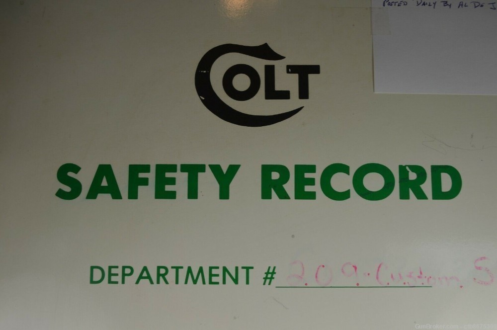 Colt Custom Shop Safety Record Sign 1984-img-0
