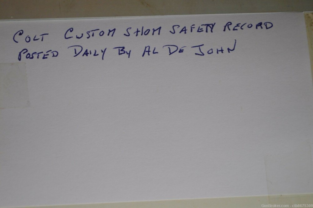 Colt Custom Shop Safety Record Sign 1984-img-1