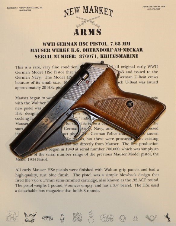 Rare & Fine WWII Mauser HSc Pistol Kriegsmarine Issued c. 1943-img-0