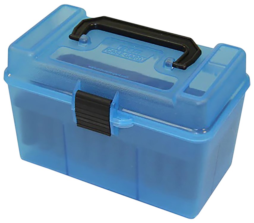 MTM Case-Gard Deluxe Ammo Box for 7mm Rem/Mag 300 Win Mag Clear Blue Polypr-img-0