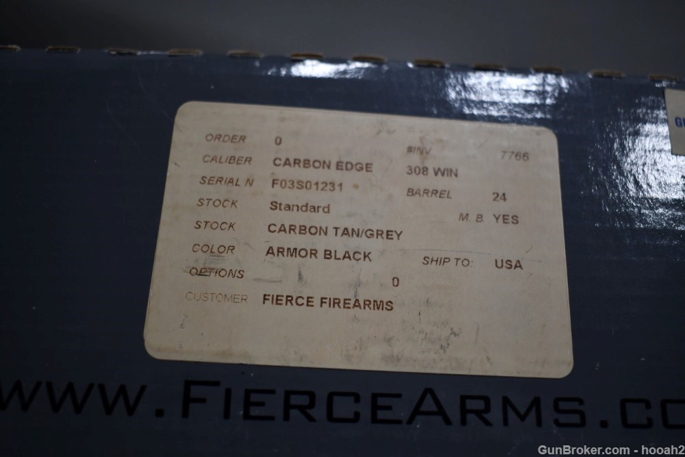 Excellent Fierce Firearms Carbon Edge Bolt Action Rifle 308 Win W Box-img-50
