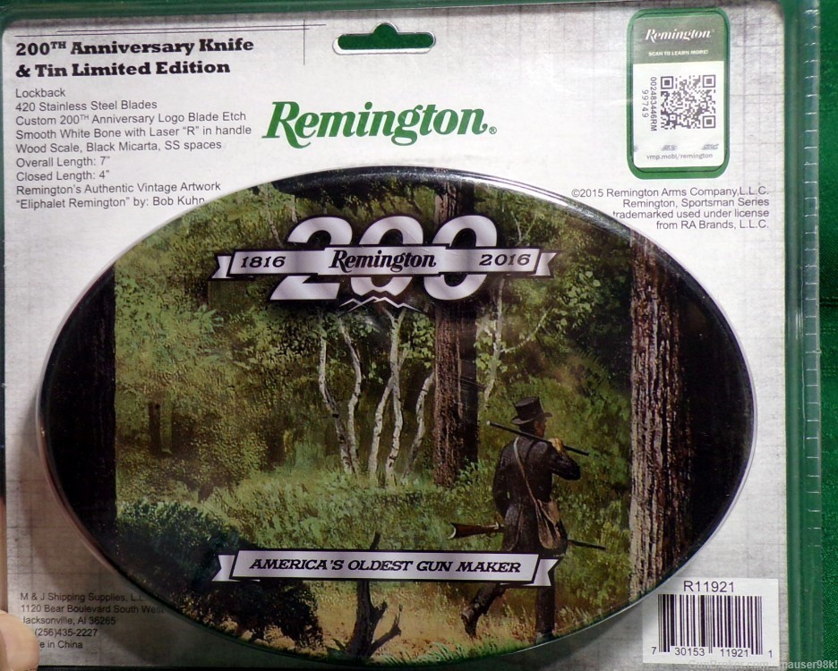 Remington 200 Years Collectible Tin Gift Set Including 1 Knife & Tin Box -img-1