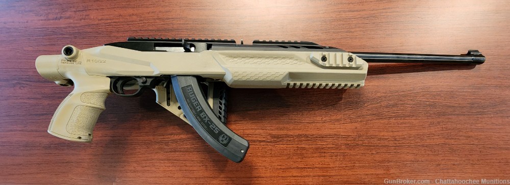 Ruger 10/22 Carbine 18.5" w/Fab Defense Pro Chassis and 25rd Mags FDE-img-4