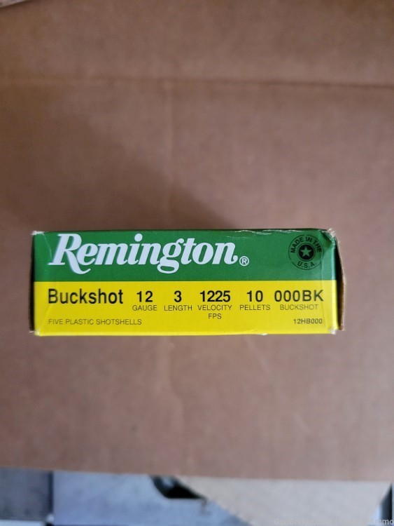 Remington magnum buckshot 12 gauge 3 inch 000 buck 1225 fps 10 pellet -img-1