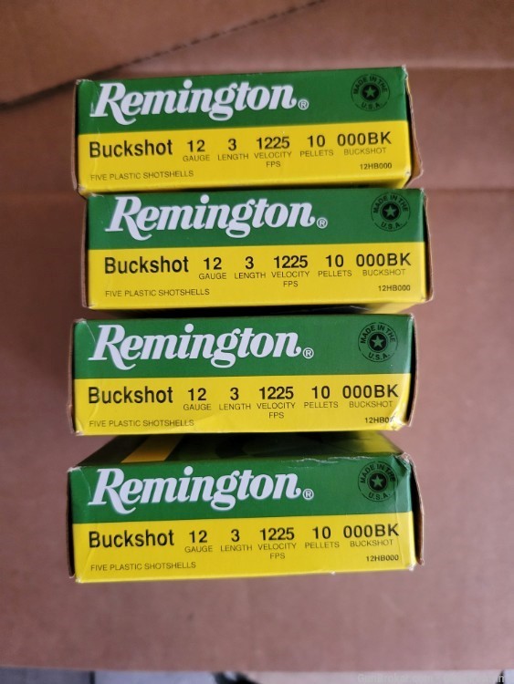 Remington magnum buckshot 12 gauge 3 inch 000 buck 1225 fps 10 pellet -img-2
