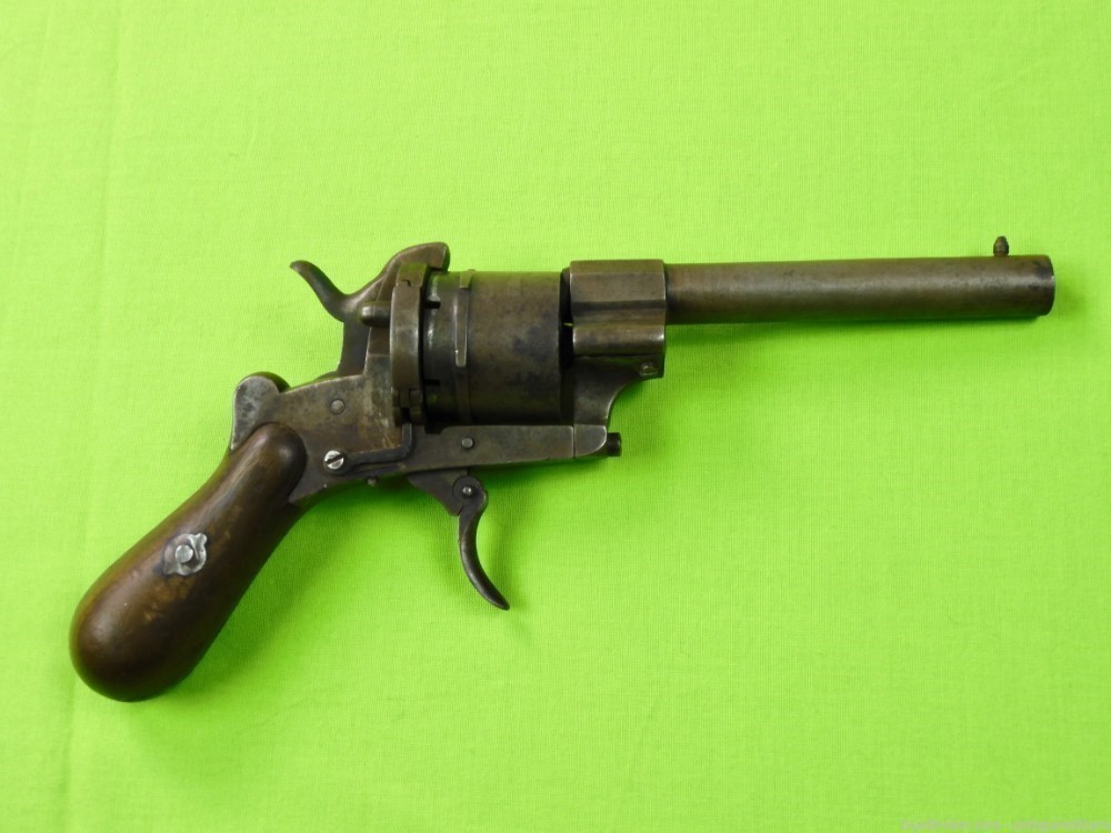 Auc Antique 19c Spain Spanish Fabrica de Durango  Pinfire Revolver Handgun -img-0