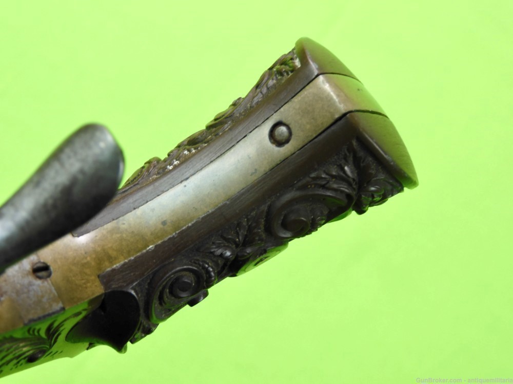 Antique 7 mm Pinfire Engraved Revolver Handgun-img-13