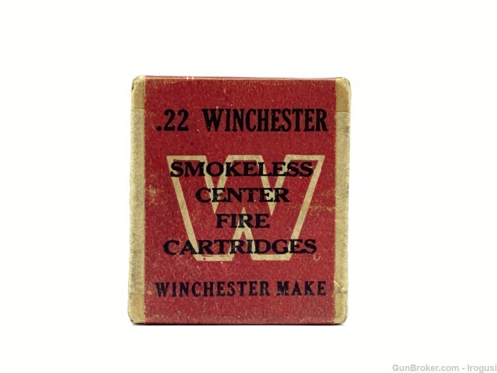 Winchester .22 WCF SEALED Box Early 1920's Scarce Red Label-img-2