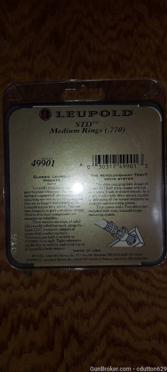 Leopold medium height .770 scope rings matte 79901-img-1