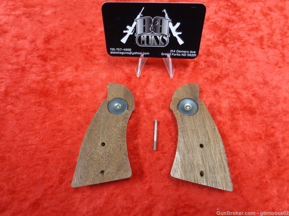 S&W K Frame Wood Service Grips K-38 Smith Wesson Square Butt I TRADE & BUY-img-3