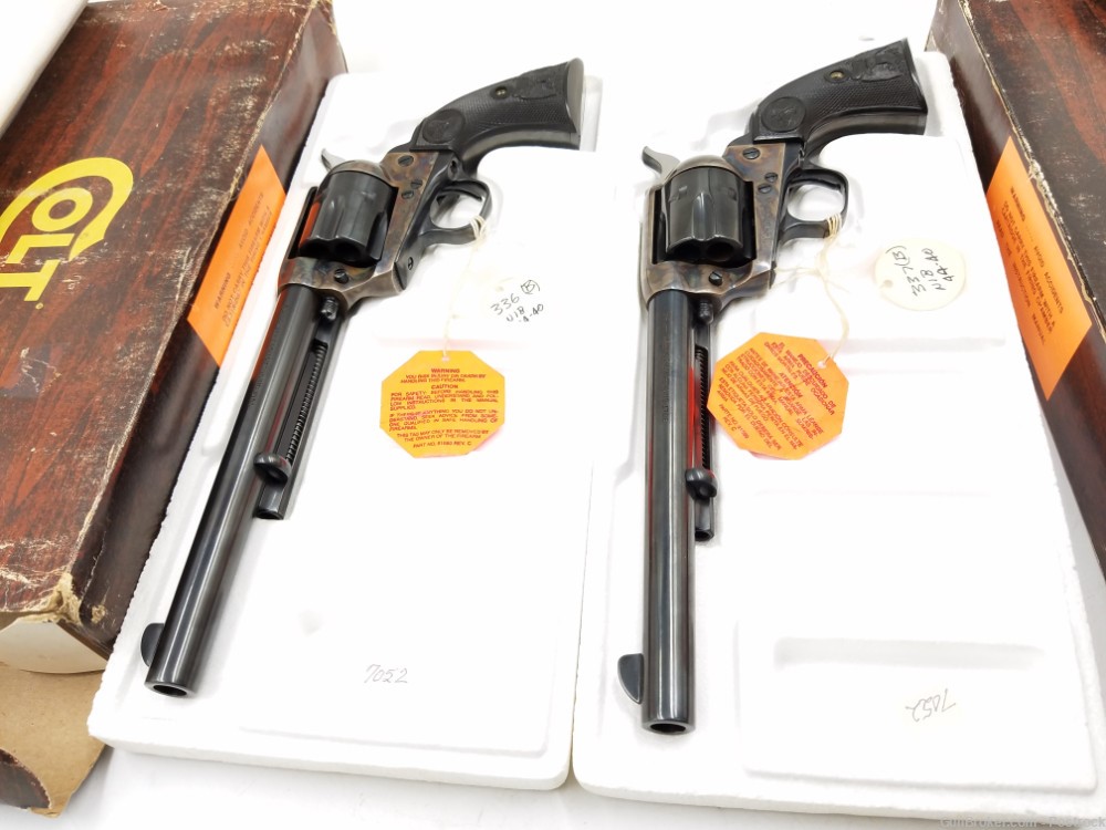 Matched Set of Colt SAA 44-40 Case Colored Revolvers w/ 7.5" BBL's w/ Boxes-img-2
