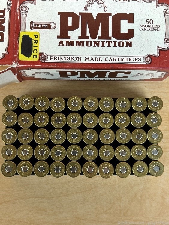 44-40 Winchester 225 gr lead flat point full box PMC-img-0