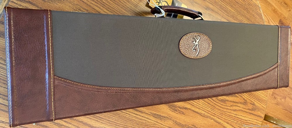 Browning Shotgun Case, Leather With Canvas, 33" Interior, 34" Exterior, New-img-0