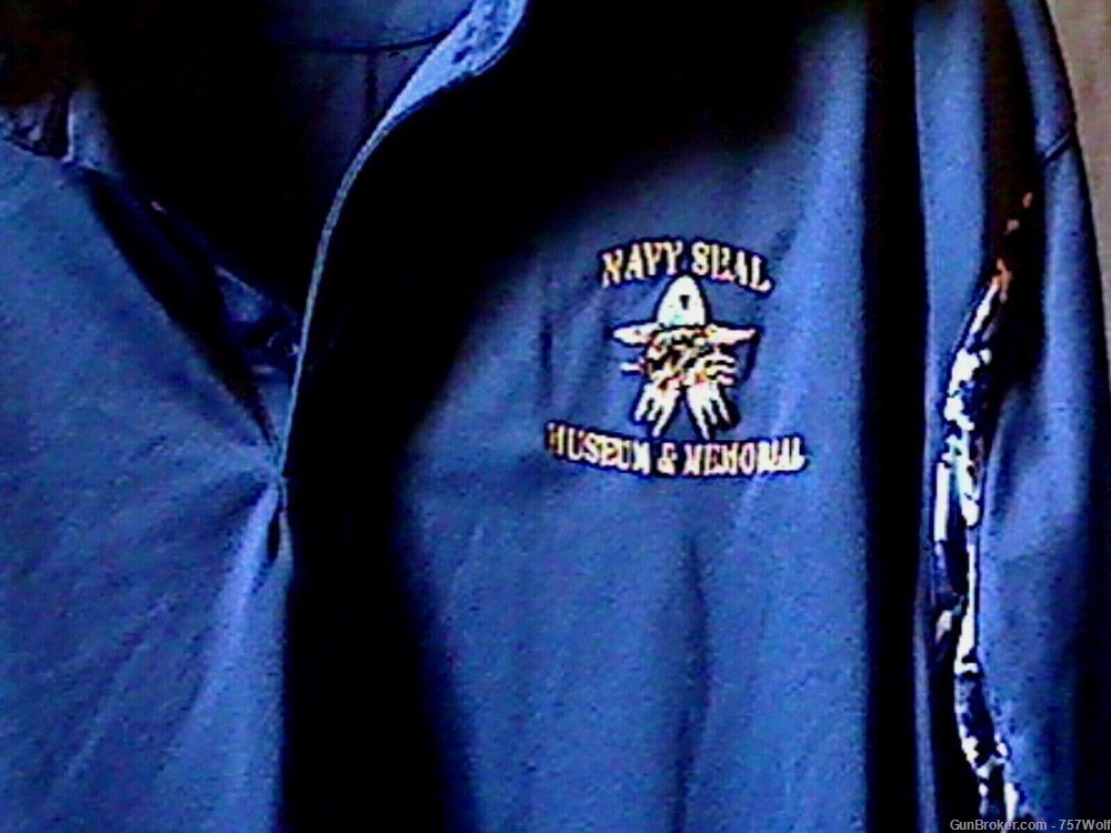 United States Navy Seal Museum & Memorial Large Blue Embroidered Polo Shirt-img-1