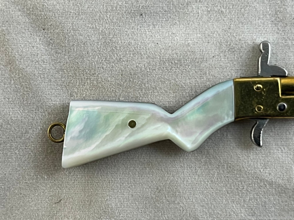 Vintage Austria 2mm Mother Of Pearl Pinfire Bayonet Rifle-img-4