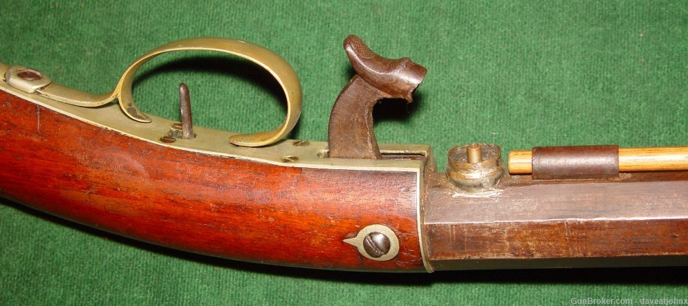 Antique 36 Cal. Under Hammer New England Style Percussion Rifle-img-12