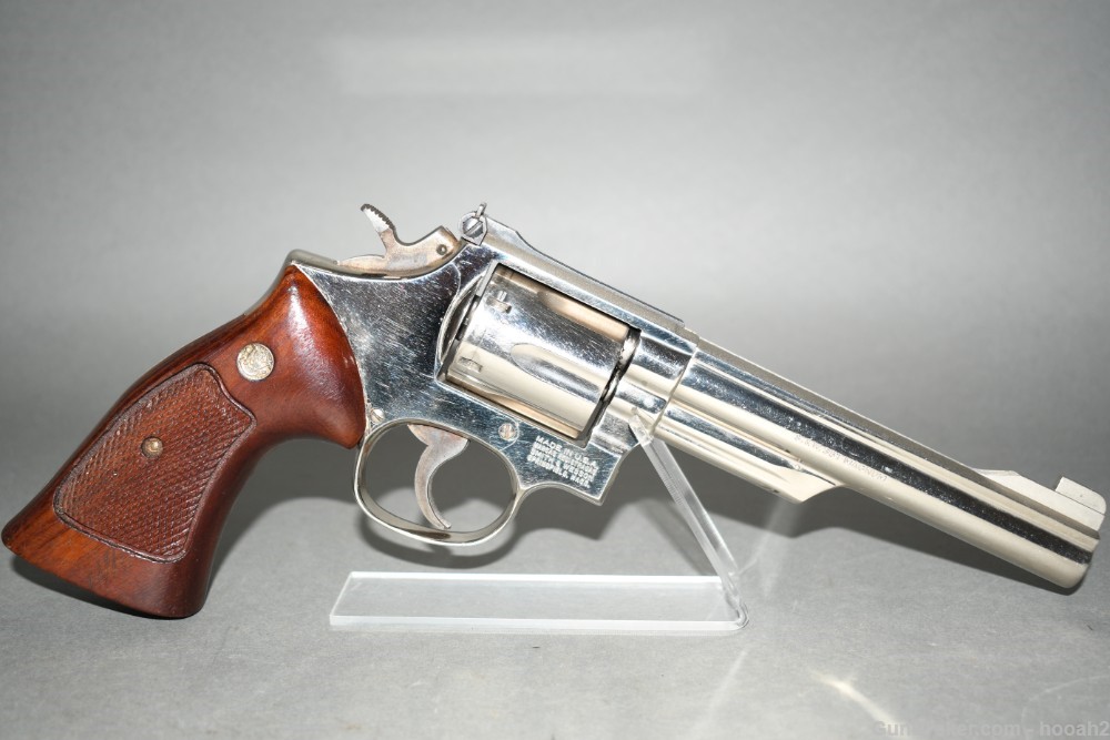 Smith & Wesson Model 19-5 6" 357 Mag Nickel Revolver 1983-img-0
