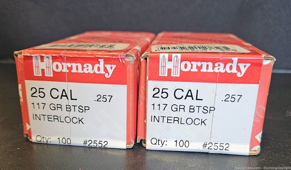 Hornady .25 Cal 117 gr BTSP (two boxes, 200 rounds total)-img-0
