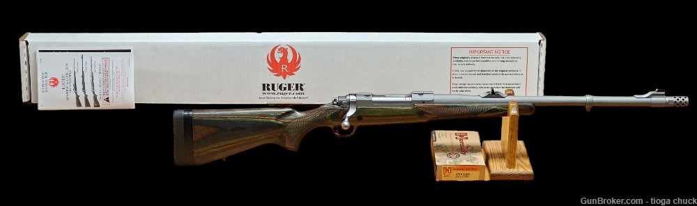 Ruger 77 Hawkeye 375 Ruger (NIB) w/Box of Hornady ammo-img-0