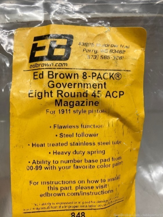 Ed Brown  government 8 rd 45 ACP MAGAZINE for 1911 style pistol -img-1
