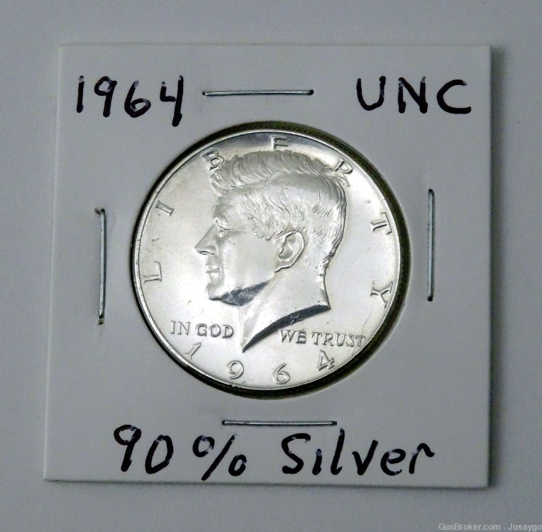 1964 Kennedy Half Dollar Uncirculated 90% Silver, Item dn-img-4