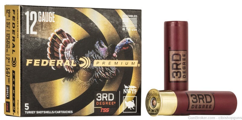 Federal Premium 12 Gauge 3.5" 1250FPS 2 oz 5-6-7 Shot Turkey Shot ammo-img-0