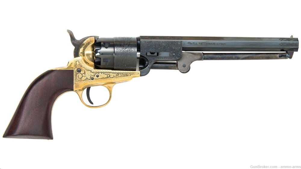Traditions Firearms 1851 Navy Brass Engraved .44 Cal 7.38" FR185118-img-1