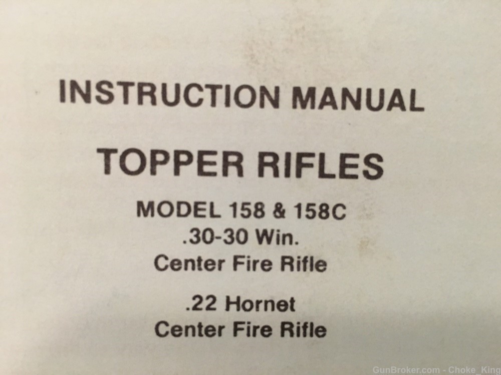 H&R Topper Model 158 C Owners Instruction Manual-img-1