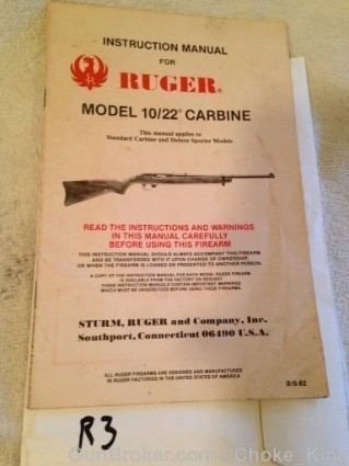 Ruger Model 10-22  Owners Instruction Manual 1982-img-0