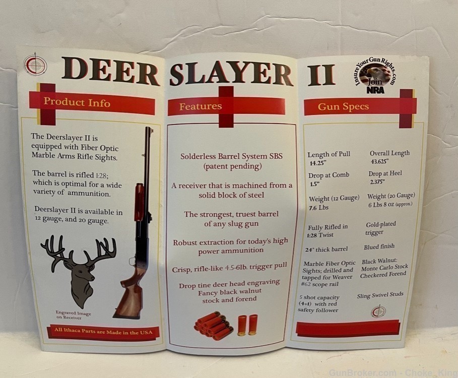 Original Ithaca Deer Slayer II Pump Owners Instruction Manual-img-1