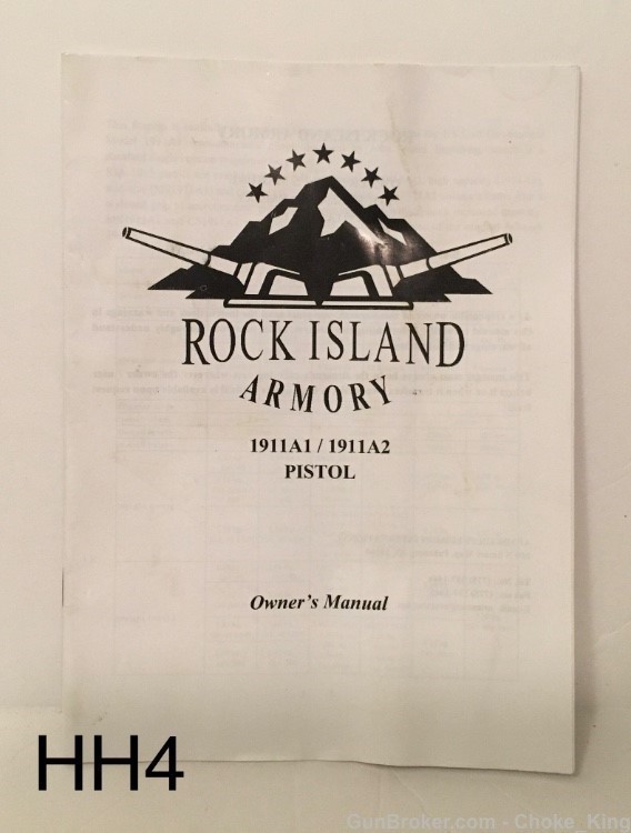Orig Rock Island Armory 1911A1 1911A2 Owners Instruction Manual-img-0