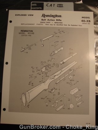 Orig Remington Schematic +Parts List  Model 40-XB-img-0