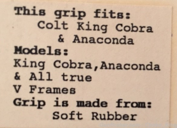 New Colt King Cobra Anaconda V Frame Hogue Grips-img-1
